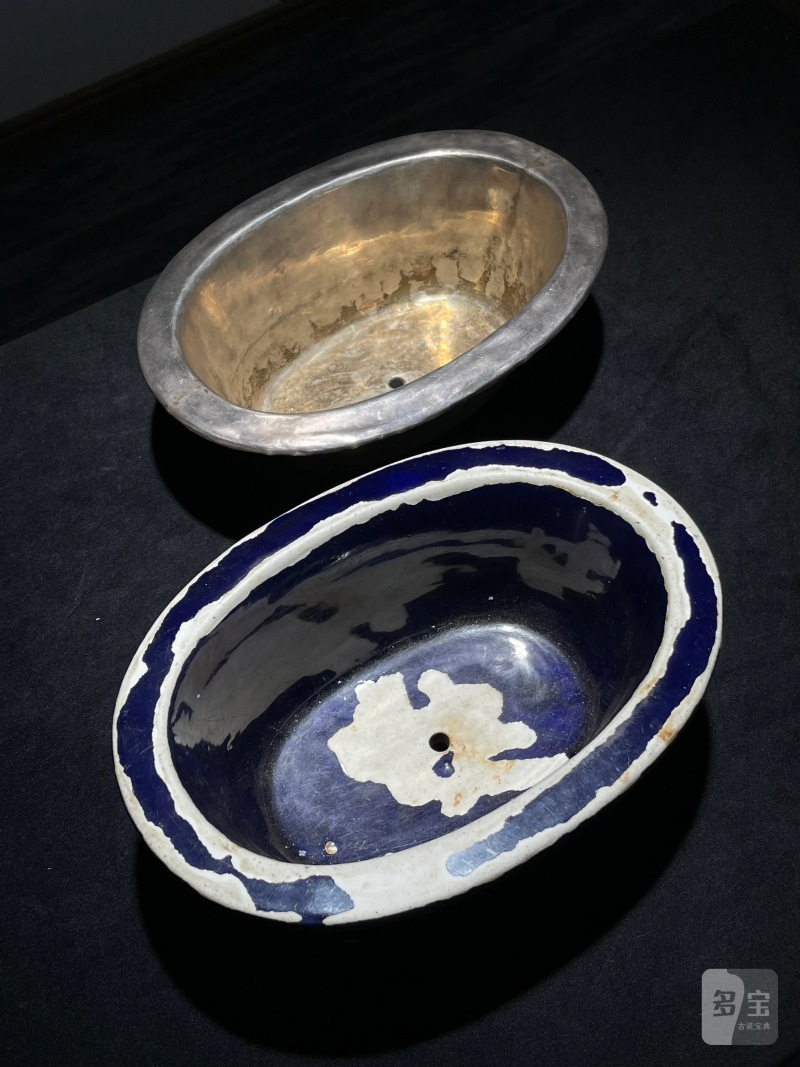 清康熙 茄皮紫釉花盆 - 图3
